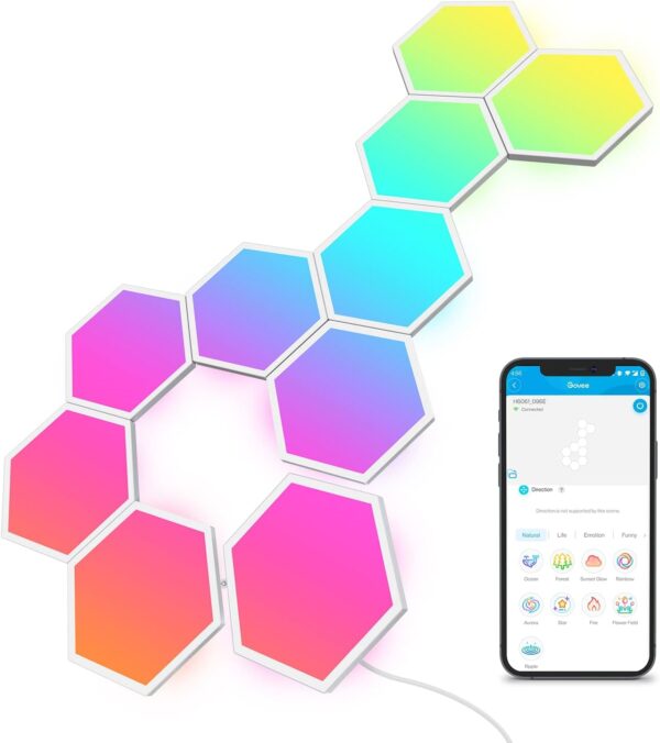 Govee Glide Hexa Light Panels, RGBIC Hexagon LED Wall Lights... Govee Glide Hexa Light Panels, RGBIC Hexagon LED Wall Lights...