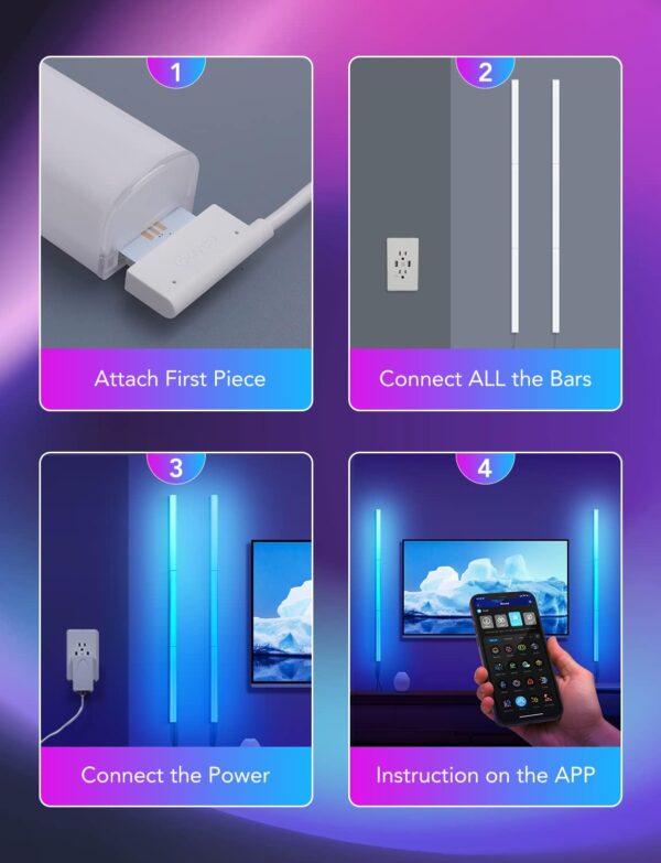 61tKZUJUmNL._AC_SL1500_.jpg Govee Glide Wall Lights, RGBIC LED Light, Smart Gaming Light...