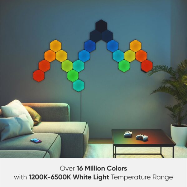 61ykCafErLL._AC_SL1500_.jpg Nanoleaf Shapes LED Wall Lights, RGBW Smart Wall Panels with...