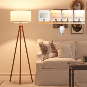LiteHistory Wood Tripod Floor Lamps for Living Room, Bedroom... LiteHistory Wood Tripod Floor Lamps for Living Room, Bedroom...