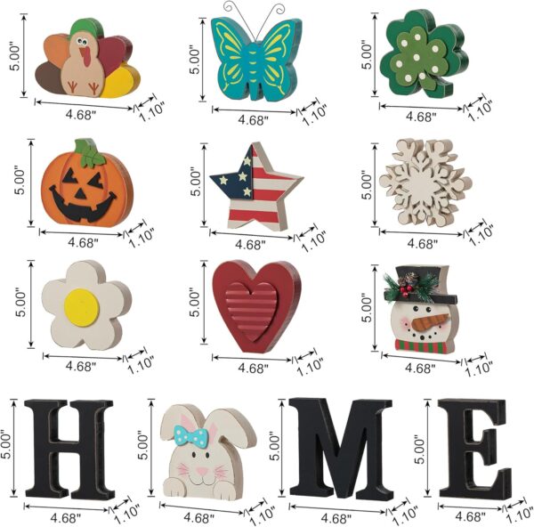 71EFSP0H18L._AC_SL1500_.jpg Glitzhome Interchangeable Home Table Signs with 13 Pcs Seaso...