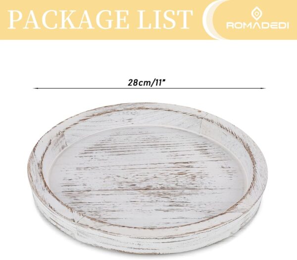 Romadedi Rustic Wooden Tray Candle Holder - Round Wood Decor...