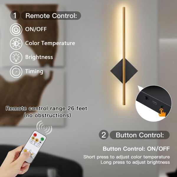 71ISTei69DL._AC_SL1500_.jpg Battery Operated Wall Sconces Set of Two, Modern Sconces Wir...