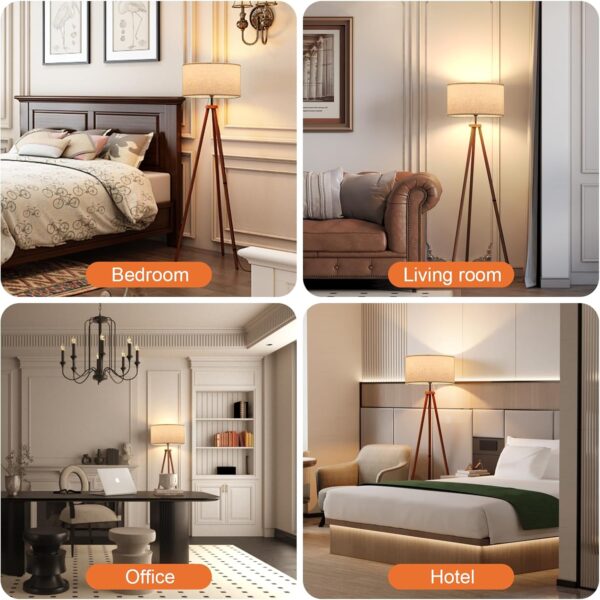 71io98zBMQL._AC_SL1500_.jpg LiteHistory Wood Tripod Floor Lamps for Living Room, Bedroom...