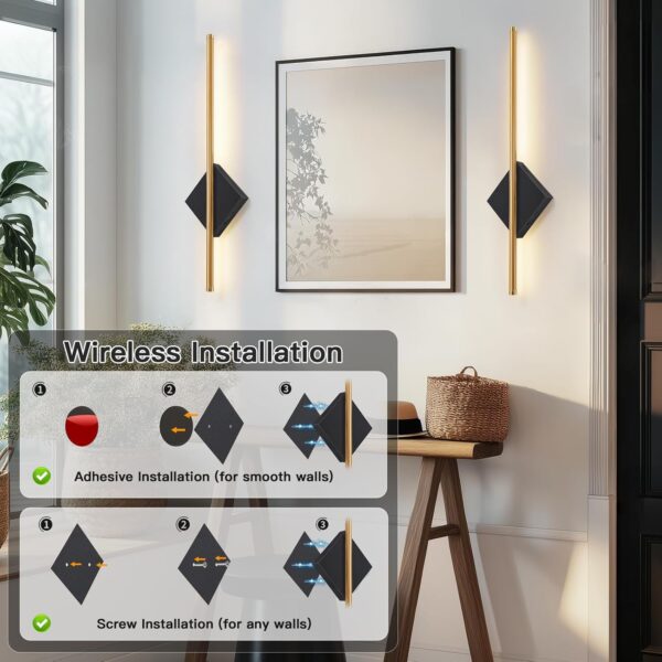 71lHXb7859L._AC_SL1500_.jpg Battery Operated Wall Sconces Set of Two, Modern Sconces Wir...