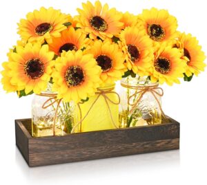 BLEUM CADE Centerpiece Table Decorations - 3Pcs Sunflowers A... BLEUM CADE Centerpiece Table Decorations - 3Pcs Sunflowers A...