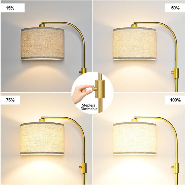 71naF3pceQL._AC_SL1500_.jpg 【Upgraded】 Dimmable Gold Floor Lamp, 1200 Lumens LED Bulb In...