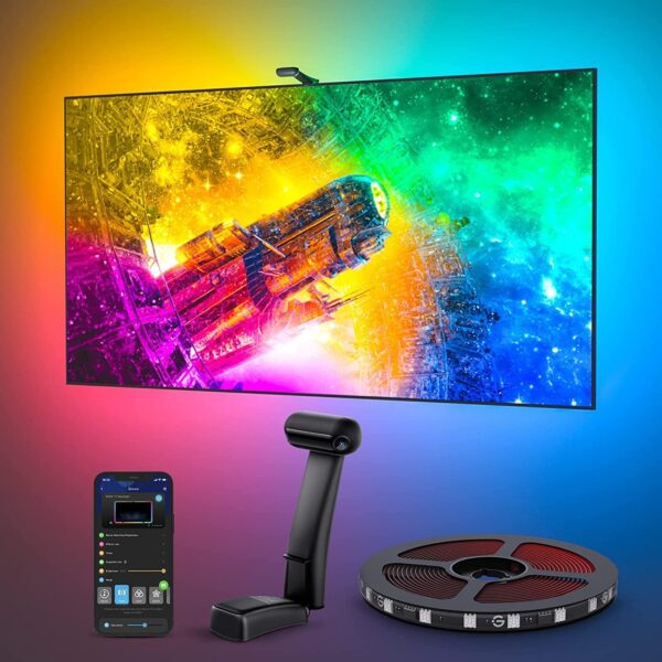 Govee Envisual TV LED Backlight T2 with Dual Cameras, 11.8ft... Govee Envisual TV LED Backlight T2 with Dual Cameras, 11.8ft...