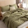 ROSGONIA Queen Comforter Set Olive Green, 3pcs Bedding Sets ...