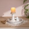 Romadedi Rustic Wooden Tray Candle Holder - Round Wood Decor...