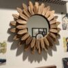 Honiway Wall Mirror Decorative 12 inch Rustic Wood Mirror Su...