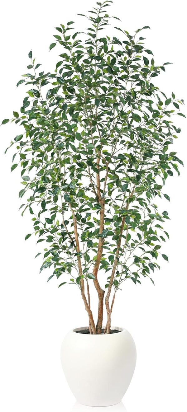 8FT Artificial Ficus Tree, Indoor Faux Ficus Plant with Real... 8FT Artificial Ficus Tree, Indoor Faux Ficus Plant with Real...
