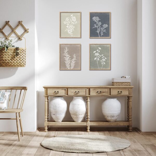 813Hyiap0RL._AC_SL1500_.jpg Framed Boho Wall Art Set of 4 for Wooded Minimalist Botanica...