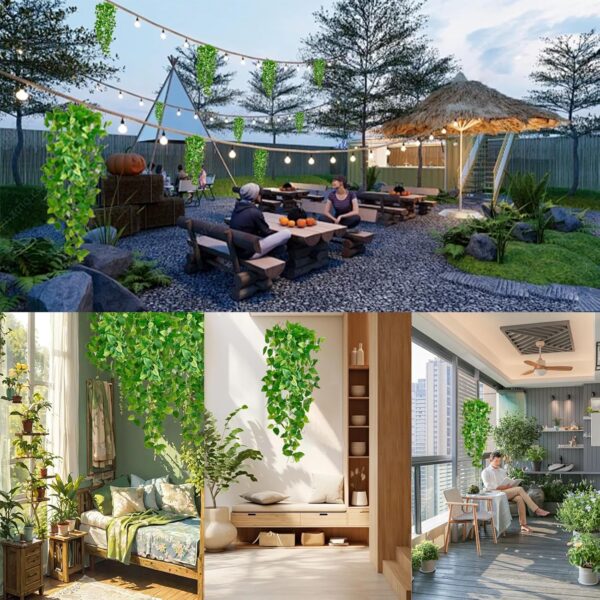Fake Hanging Plants Vines(2pcs) for Room Decor, Artificial I...