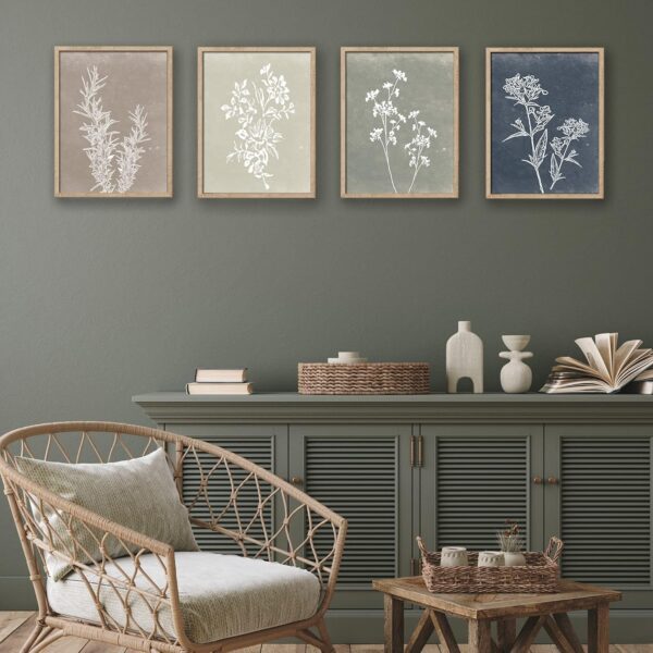817O-AqXjfL._AC_SL1500_.jpg Framed Boho Wall Art Set of 4 for Wooded Minimalist Botanica...
