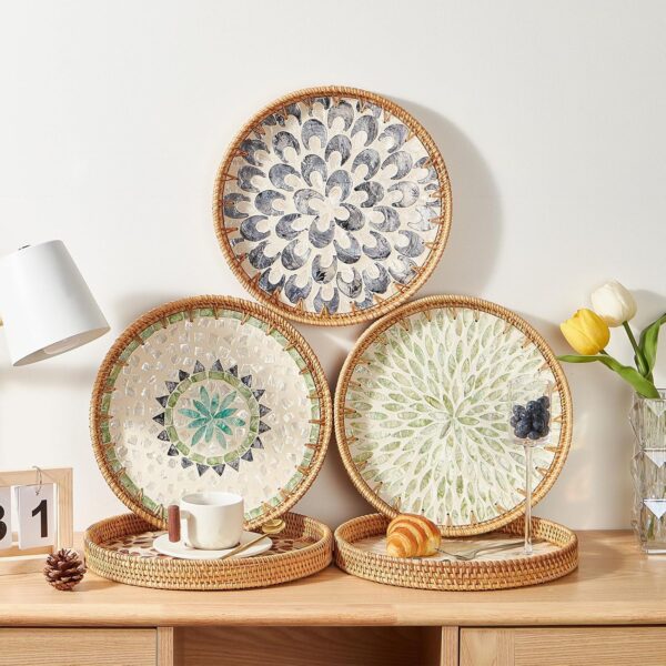 81BwJCvWrL._AC_SL1500_.jpg Round Rattan Tray with Mother of Pearl Inlay, Rattan Serving...