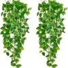 Fake Hanging Plants Vines(2pcs) for Room Decor, Artificial I...