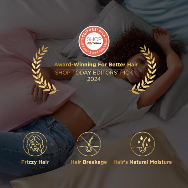 81VhdIatsyL._AC_SL1500_.jpg Bedsure King Size Satin Pillowcase Set of 2 - Beige Silky Pi...