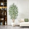 81f6T4rXfJL._AC_SL1500_.jpg 8FT Artificial Ficus Tree, Indoor Faux Ficus Plant with Real...