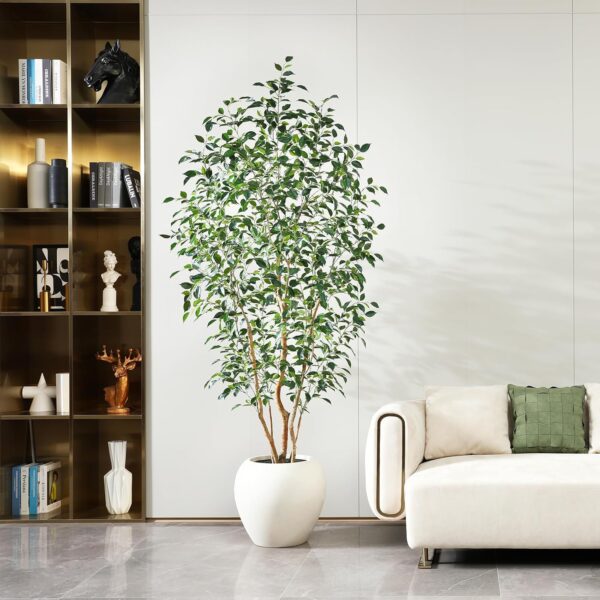 81f6T4rXfJL._AC_SL1500_.jpg 8FT Artificial Ficus Tree, Indoor Faux Ficus Plant with Real...