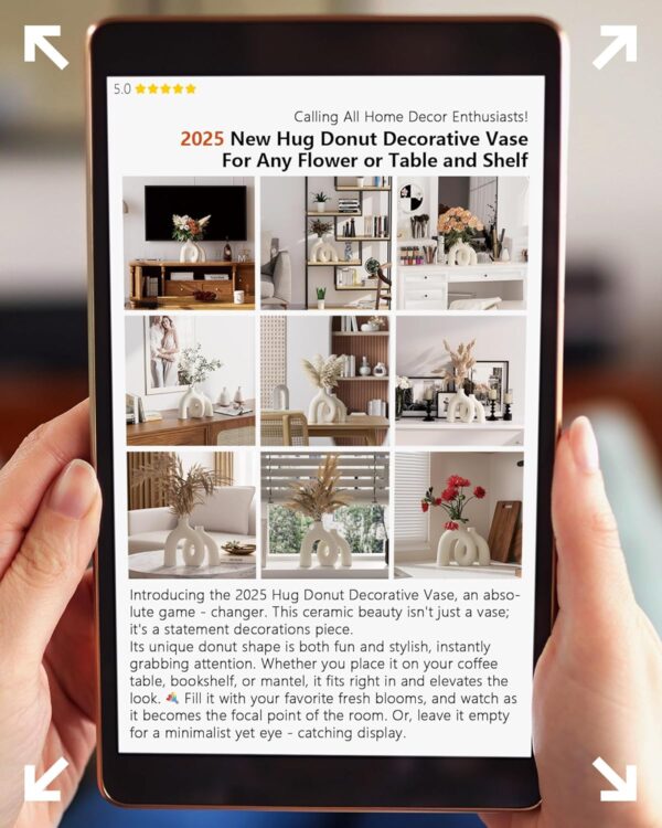 Hug Donut Decorative Vase Set - Modern Nordic Boho Style Vas...