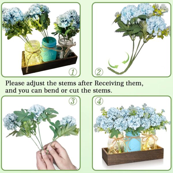 81m3e2DgnhL._AC_SL1500_.jpg BLEUM CADE Centerpiece Table Decorations - 3Pcs Hydrangea Ar...