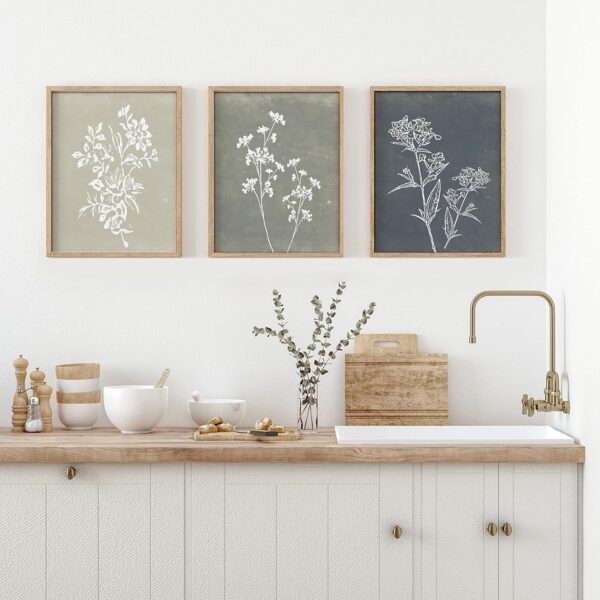 915JbZ6H9oL._AC_SL1500_.jpg Framed Boho Wall Art Set of 4 for Wooded Minimalist Botanica...